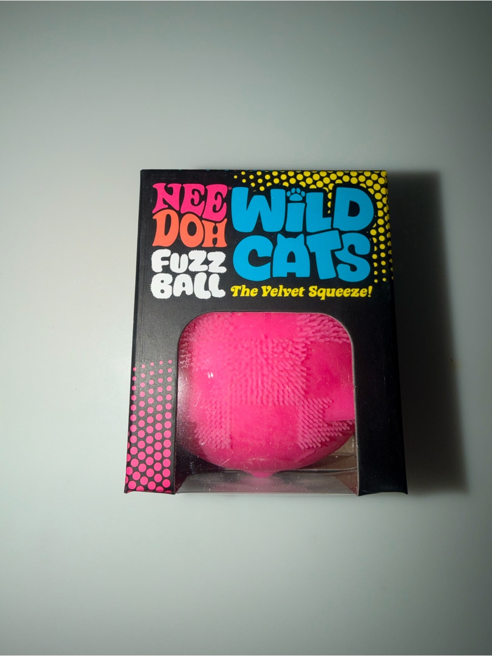 NeeDoh Fuzz Ball Wild Cats Pink Squishy Kids Stress Adult Sensory Fidget Toy